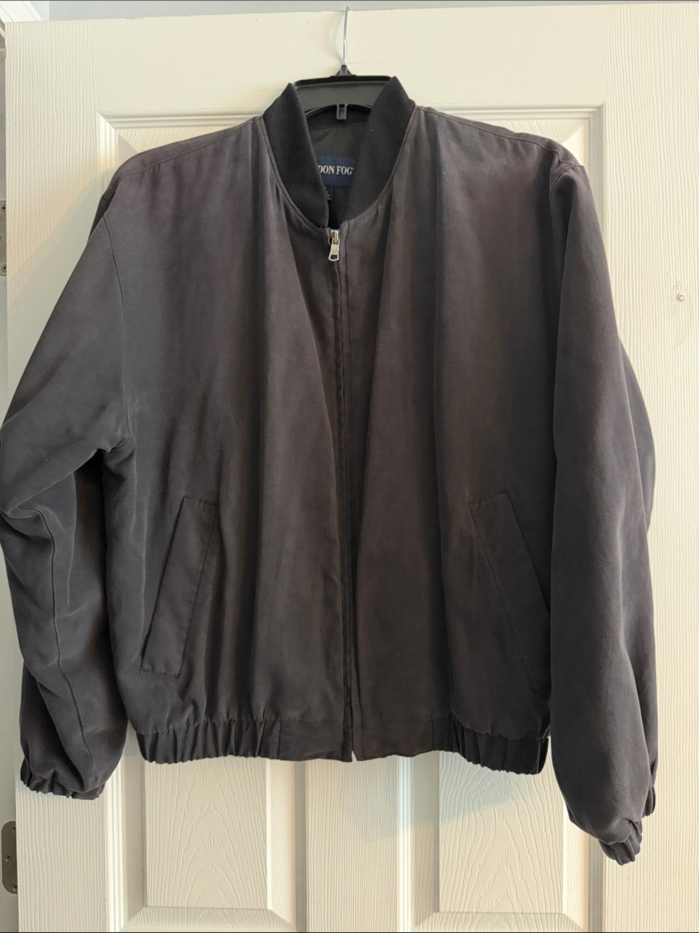 London Fog Men's Charcoal Gray Bomber Jacket